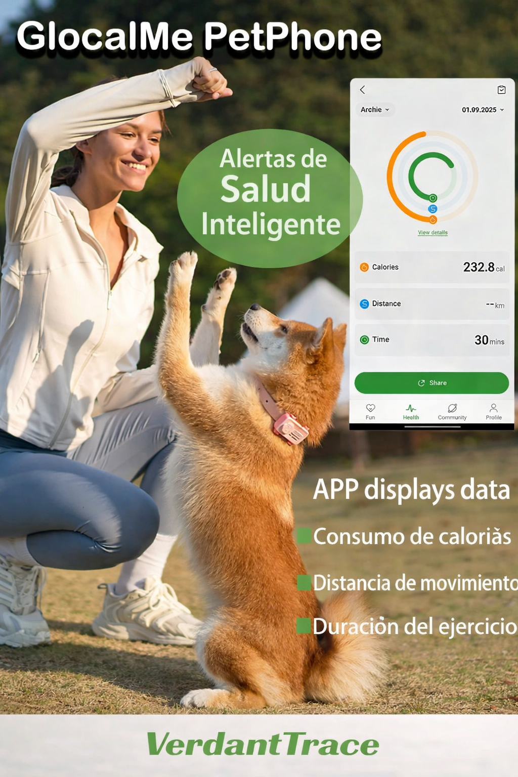 GPS Inteligente para Mascotas con Llamada Bidireccional, Rastreo en Tiempo Real y Alertas de Salud con IA