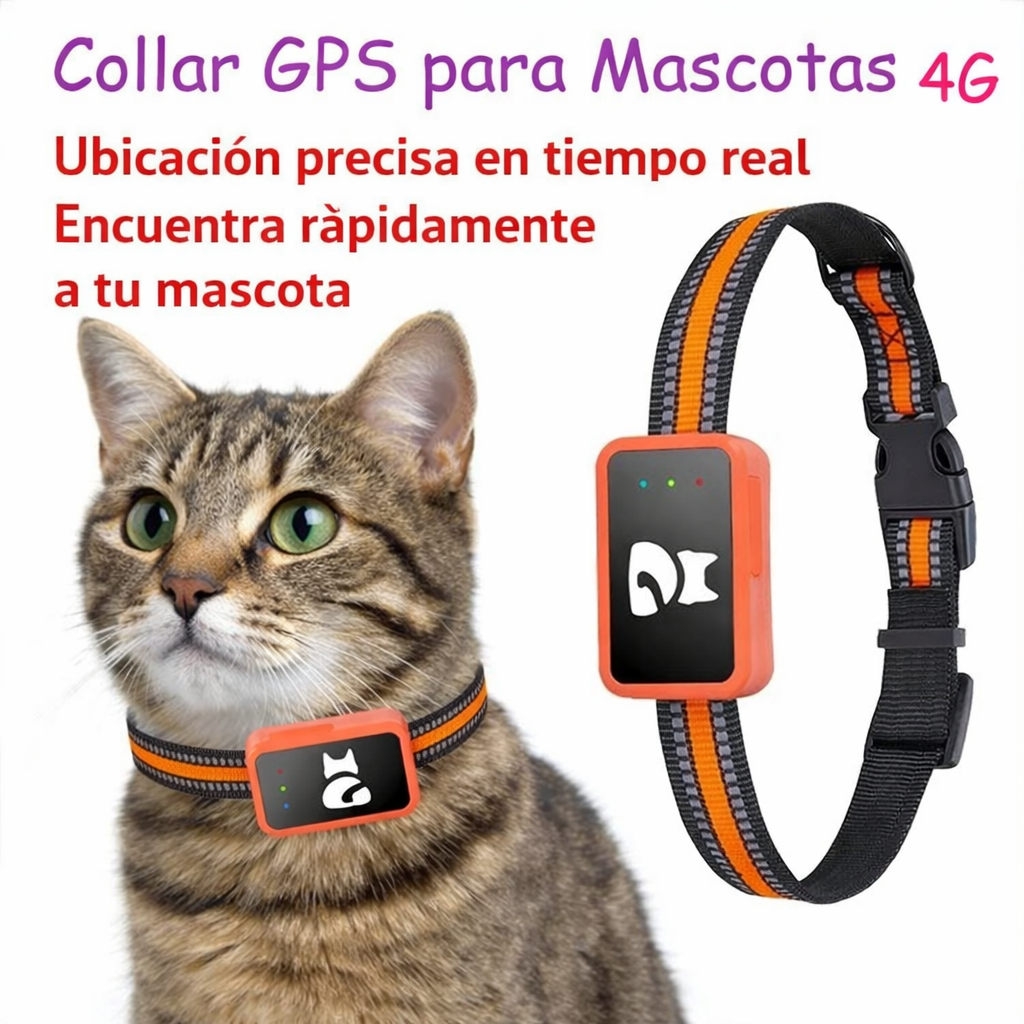 🐾 Collar GPS 4G para Mascotas – Rastreador Inteligente en Tiempo Real con App, Geocerca y Monitoreo de Actividad