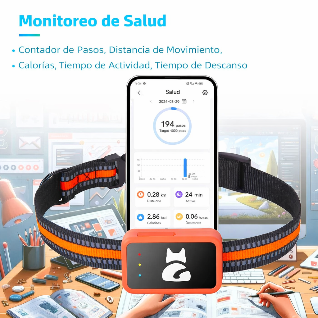 🐾 Collar GPS 4G para Mascotas – Rastreador Inteligente en Tiempo Real con App, Geocerca y Monitoreo de Actividad
