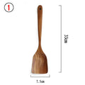 Vajilla de madera Natural de teca tailandesa, cuchara, cucharón, colador de arroz largo, espumadera de sopa, cucharas de cocina, juego de herramientas de cocina