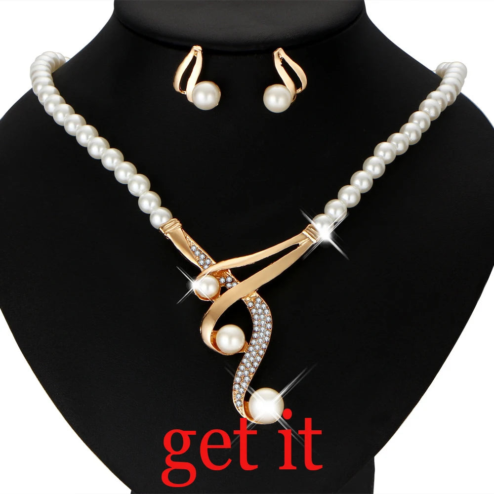 💎 Conjunto de Joyería Nupcial con Perlas para Mujer Collar, Pulsera y Aretes en Color Plateado | Elegancia para Bodas y Eventos