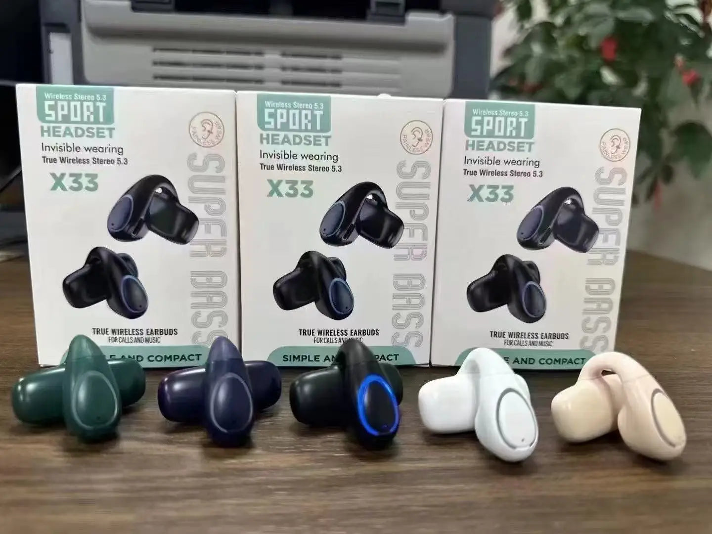 X33 Portable BT Wireless Headphone Single Earbuds Mini TWS Earphone Earhook Ture Headset for PC Phones MP3