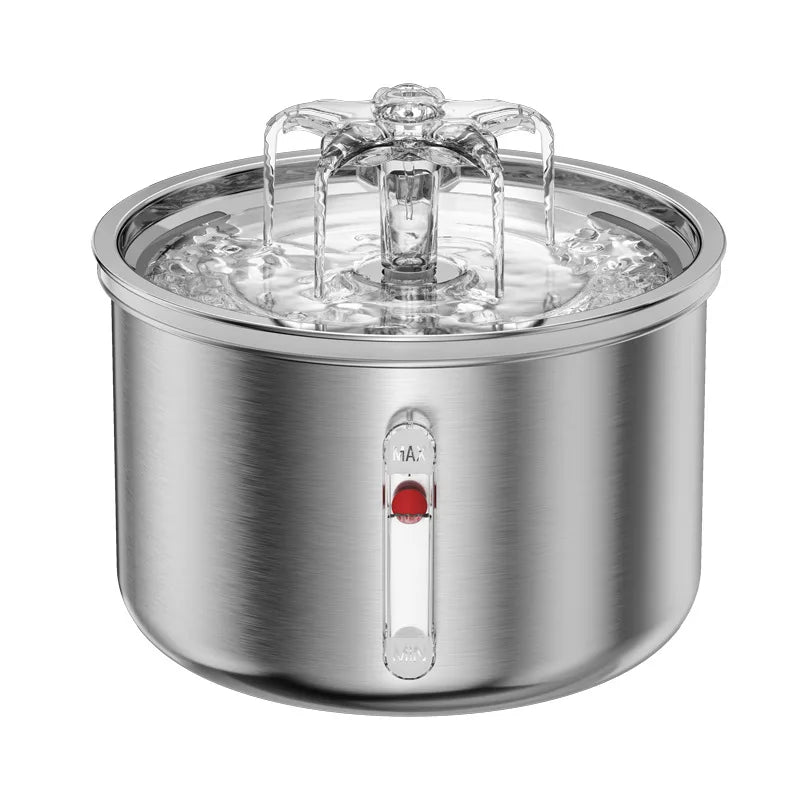 Fuente Automática para Gatos 2L de Acero Inoxidable con Sensor | Silenciosa, Higiénica y USB