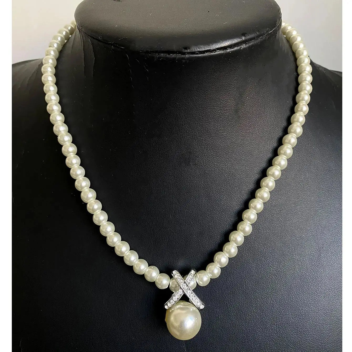💎 Conjunto de Joyería Nupcial con Perlas para Mujer Collar, Pulsera y Aretes en Color Plateado | Elegancia para Bodas y Eventos