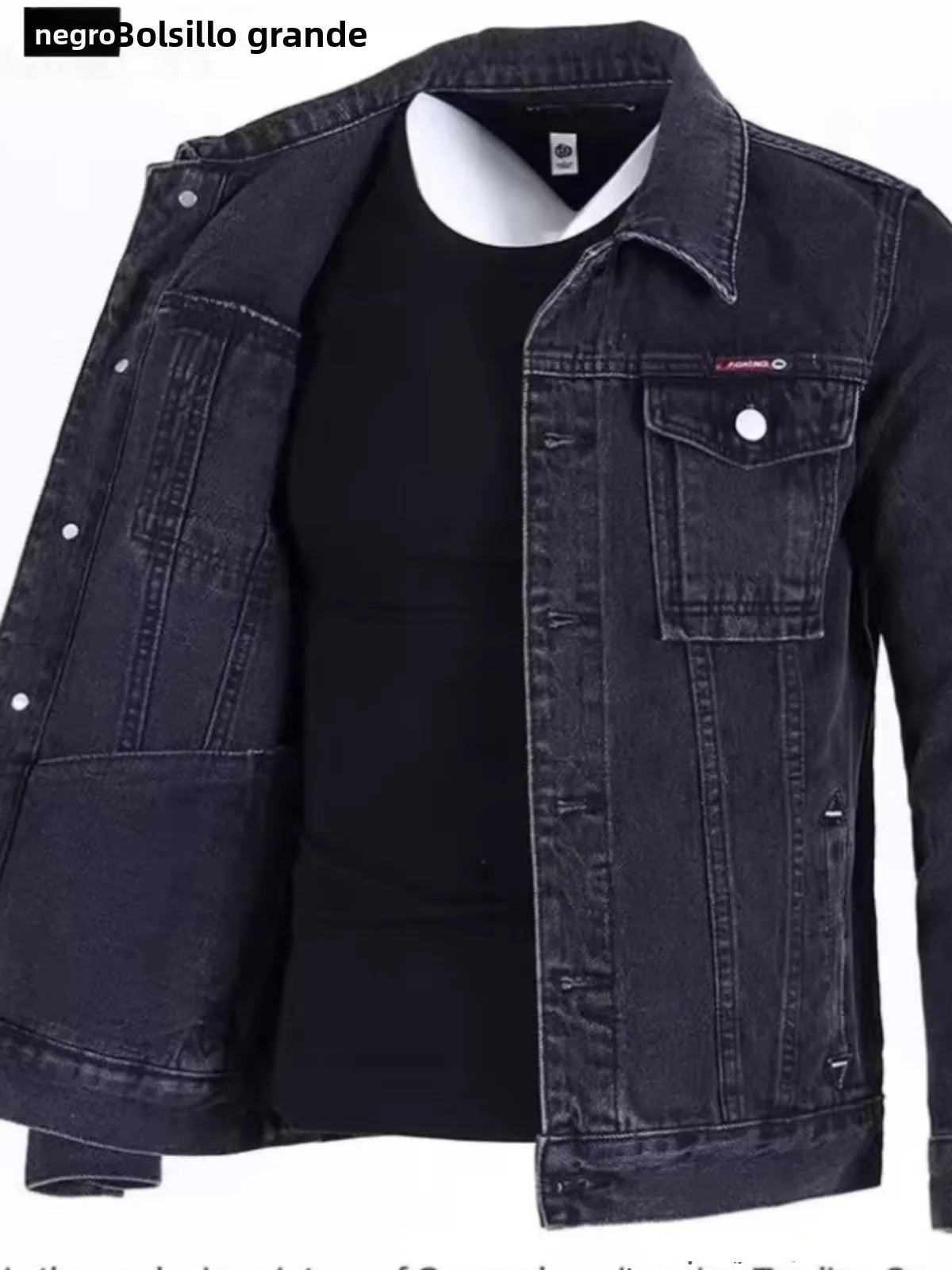 Chaqueta de mezclilla informal a la moda para hombre, ropa de trabajo, estilo clásico, manga larga, resistente al viento, par...