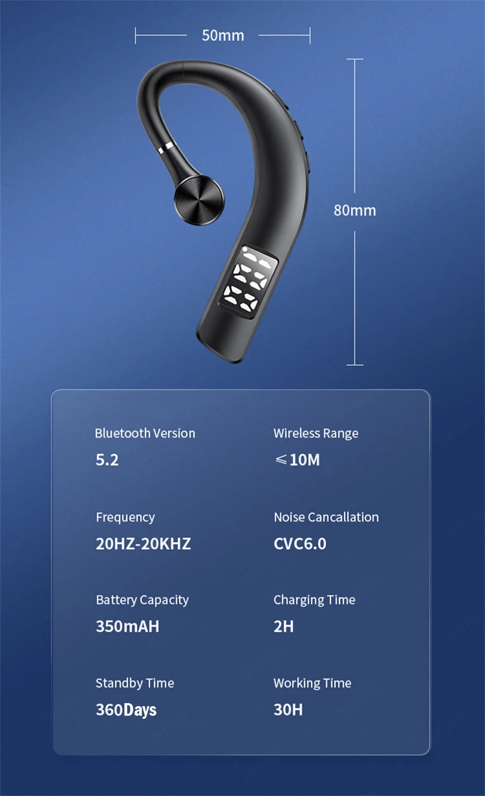 Auriculares Bluetooth con Micrófono para Conducir - Manos Libres con Cancelación de Ruido