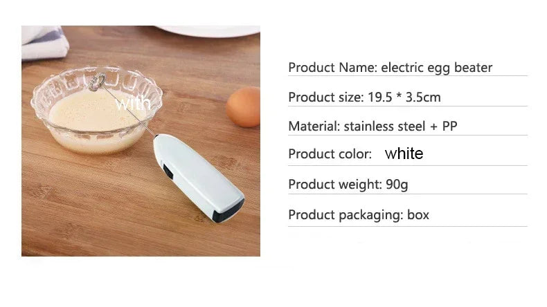 Batidor Eléctrico de Mano Mini - Espumador de Leche para Café y Cocina