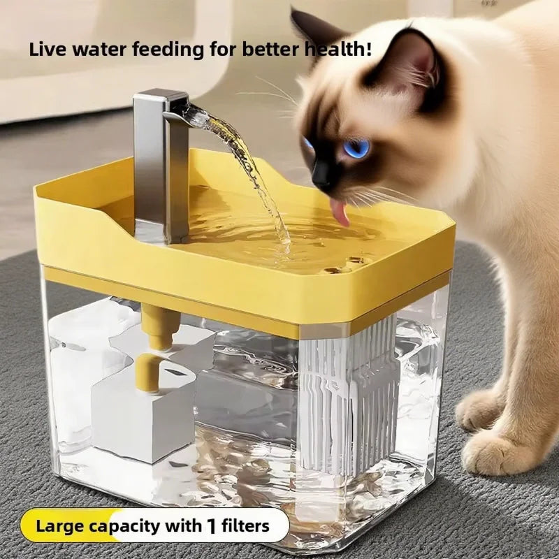 Bebedero Automático para Gatos de 1.5L con Filtro USB, Dispensador de Agua para Mascotas con Circulación de Agua Fresca para Gatos y Perros Pequeños