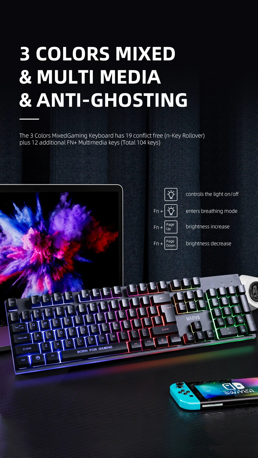 🎮 Kit Gamer MARVO 4 en 1 RGB Teclado + Mouse + Audífonos + Mousepad | Rendimiento Total para Gaming
