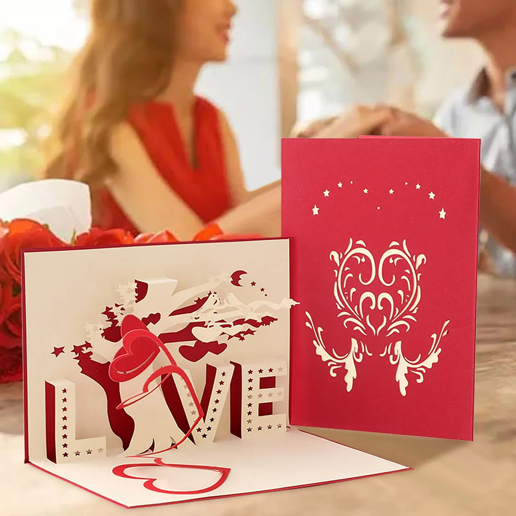 Tarjeta de Felicitación Tridimensional para el Día de San Valentín, Tarjeta de Regalo, Regalos para Fiestas, Decoración para Bodas