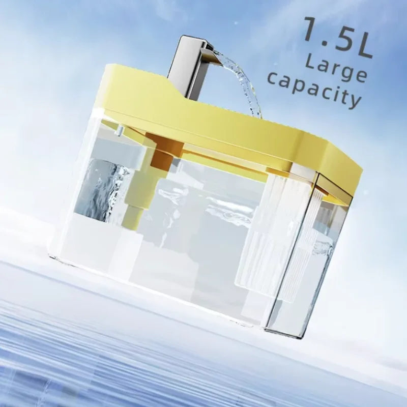 Fuente de Agua Automática USB para Gatos – Bebedero Transparente con Filtro Recirculante y Bomba Antiseco