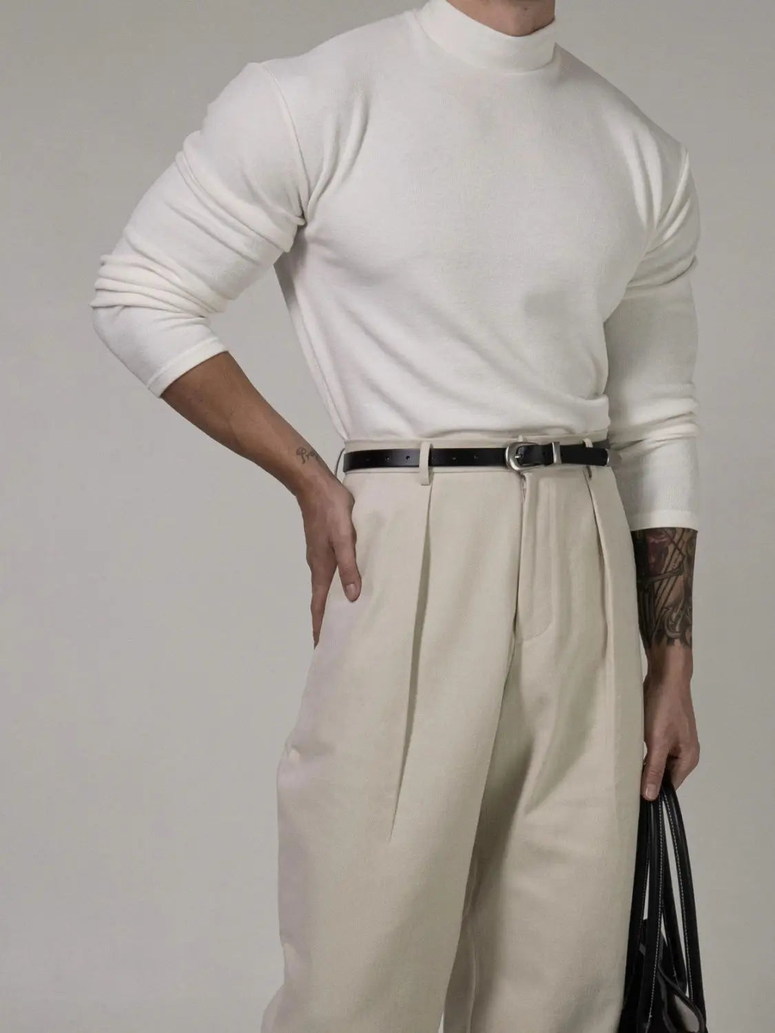 Camiseta deportiva para hombre, traje de entrenamiento de primavera y otoño, cuello alto roscado, corte ajustado, deportes, secado rápido, transpirable, mangas largas