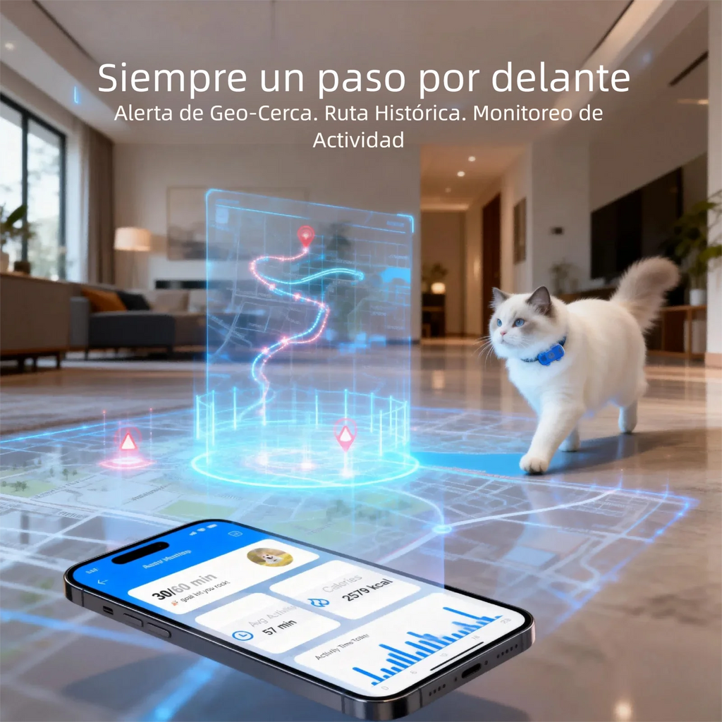 Collar GPS 4G para Perros y Gatos – Rastreador en Tiempo Real con SIM, Geocerca y +10 Días de Batería