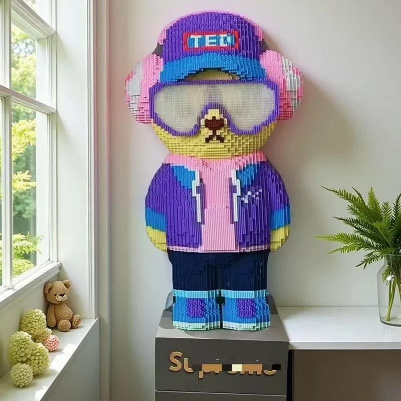 12008 piezas de oso de peluche para sala de estar, juguetes de bloques de construcción decorativos grandes, juego educativo de rompecabezas difícil, oso de peluche Buildin