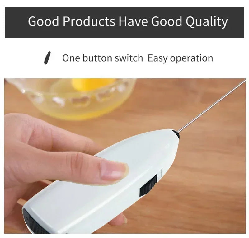 Batidor Eléctrico de Mano Mini - Espumador de Leche para Café y Cocina