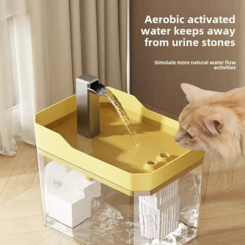 Fuente de Agua Automática USB para Gatos – Bebedero Transparente con Filtro Recirculante y Bomba Antiseco