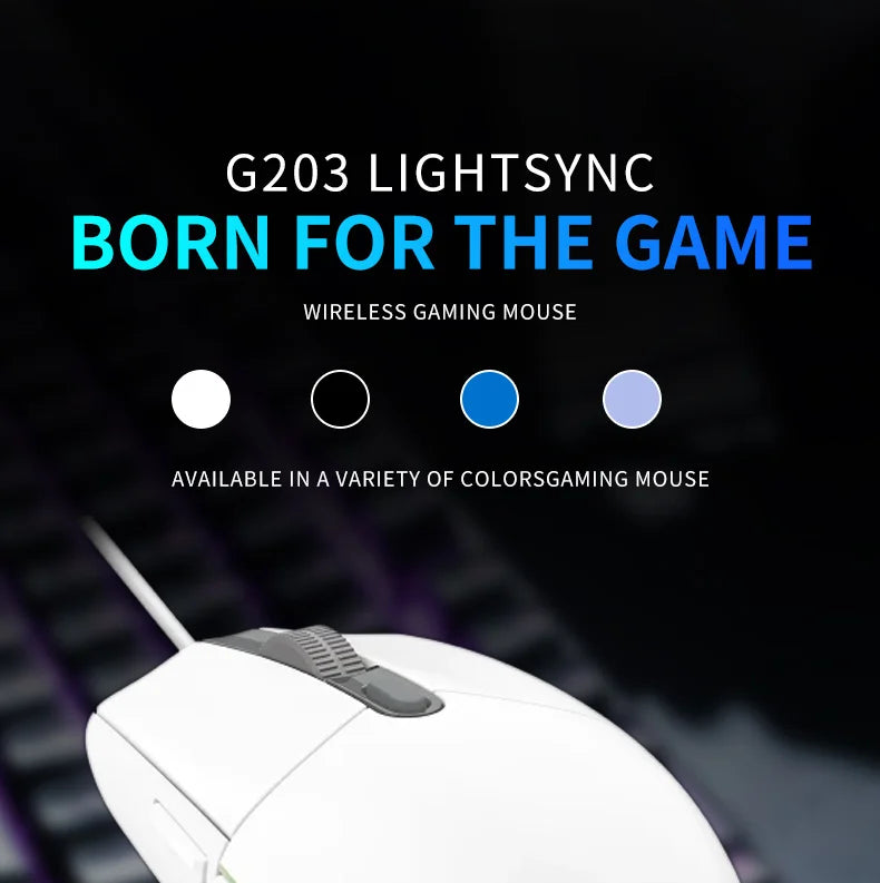 🖱️ Mouse Gamer con Cable Logitech G203 Precisión Profesional, 6 Botones Programables y Diseño Ergonómico