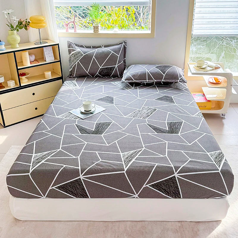 Sábana de estilo Floral con funda de almohada, funda de cama suave, sábana bajera individual/doble/Queen/King/SKing, ropa de cama sabana