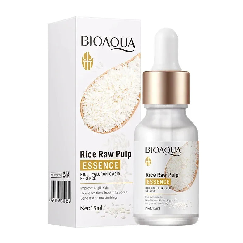 Sérum Facial de Arroz con Ácido Hialurónico - Hidratante Antiarrugas y Reductor de Poros