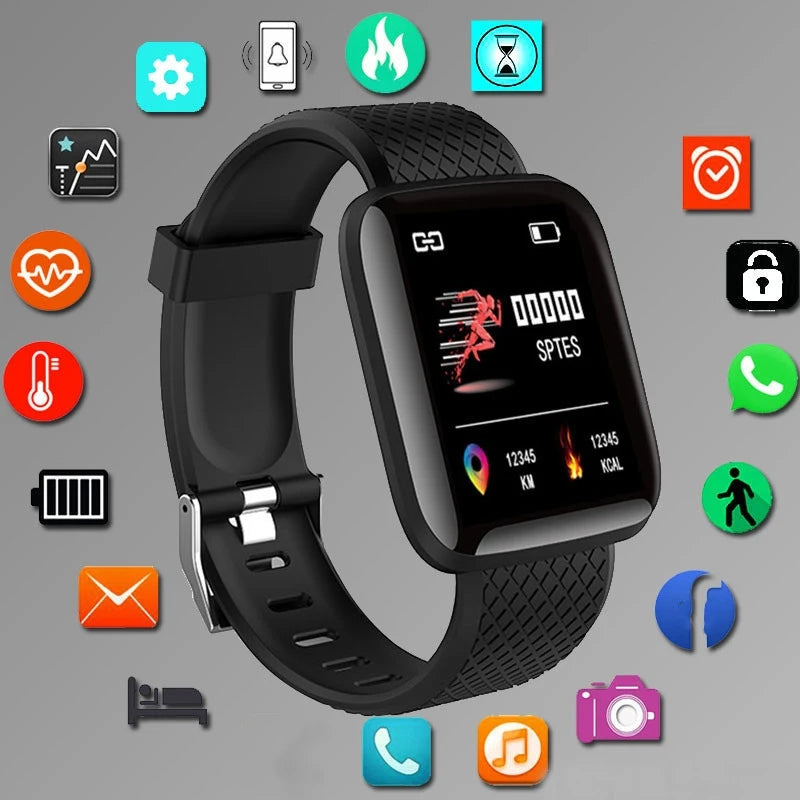Smartwatch Reloj Inteligente para Hombre y Mujer - Monitor de Fitness con Mensajes - Pulsera Deportiva para Android e iOS