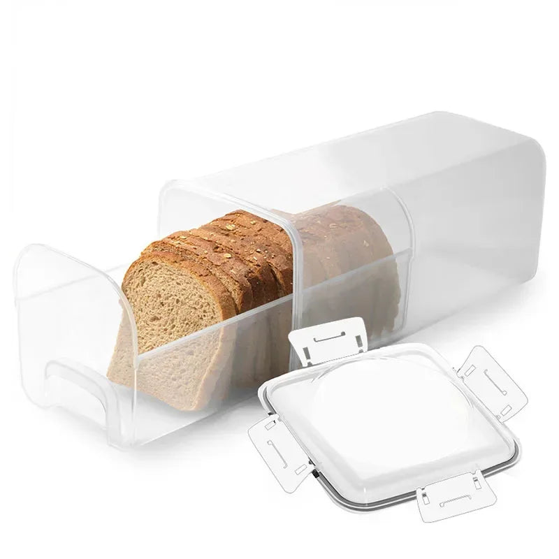 Caja de pan de plástico con tapa y bandeja de sellado, caja de almacenamiento de pan, caja de almacenamiento de pan sándwich, caja de almacenamiento de pasta, tarro multigrano