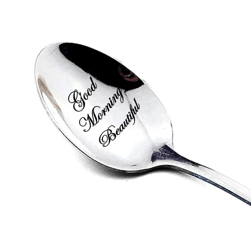 Regalo del Día de San Valentín, cucharas de café con leche de acero inoxidable, letras de amor, recuerdos de boda, regalo de aniversario para novia y novio