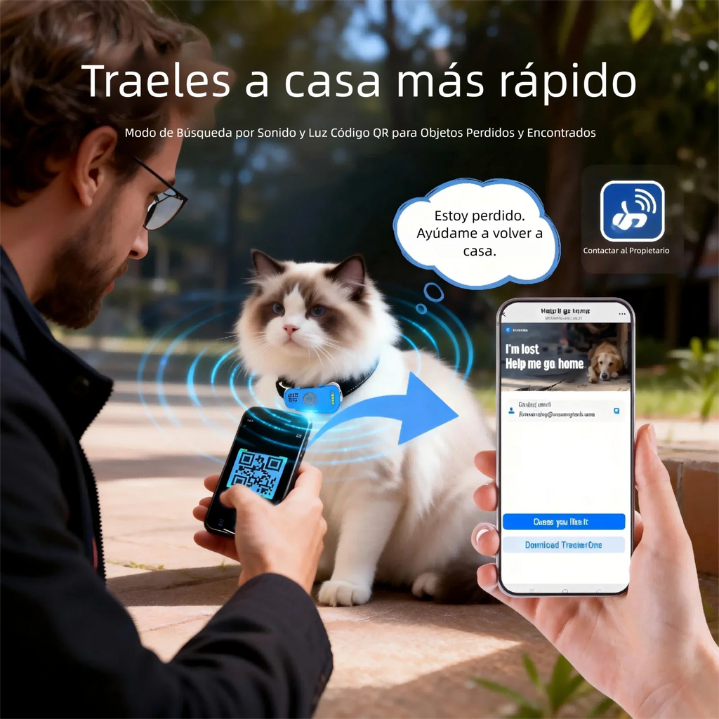 Collar GPS 4G para Perros y Gatos – Rastreador en Tiempo Real con SIM, Geocerca y +10 Días de Batería