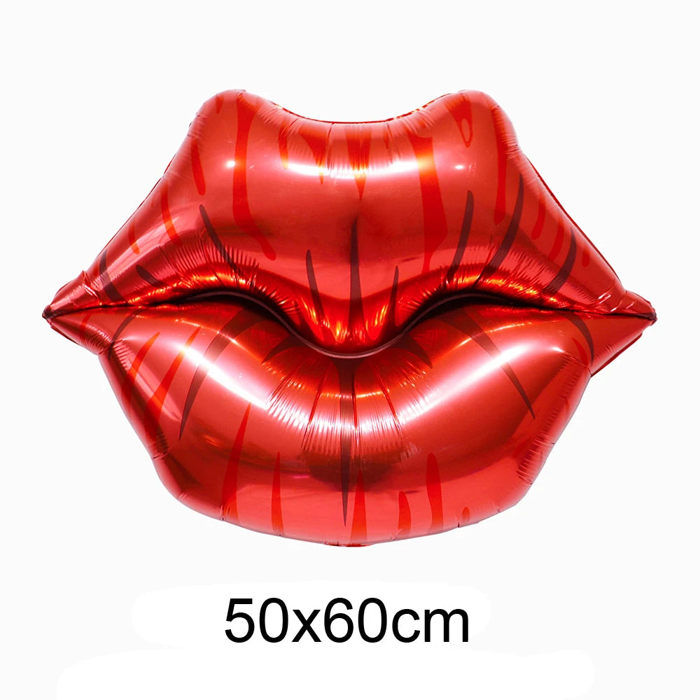 Día de San Valentín corazón rojo te amo labios rojos Rosa flor globos de aluminio decoración de boda aniversario despedida de soltera suministros para fiesta