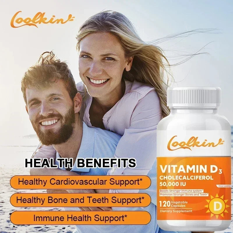 Vitamina D3 50,000 UI Xemenry | Apoyo para Huesos Fuertes, Función Muscular, Sistema Nervioso e Inmunidad