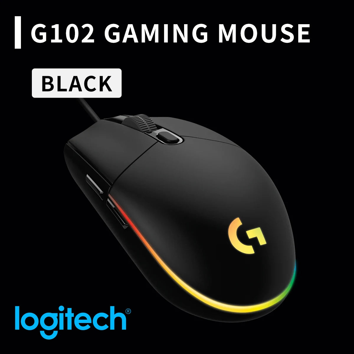 Ratón para Juegos Logitech G102, 16.8M Colores RGB, Botones Mecánicos de Tensión, 20M de Clics, 6 Teclas Programables para Jugadores de PC