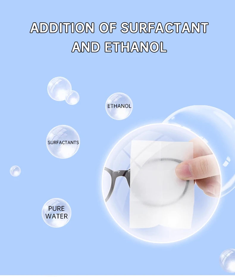 Toallitas Desechables para Gafas y Pantallas - Limpieza de Lentes (100 pcs)