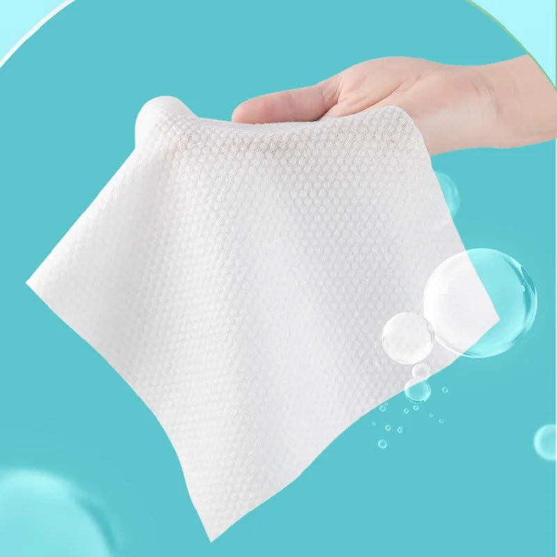 Toallas Faciales Desechables de Algodón 100% - Paquete de 100 Piezas Extra Gruesas