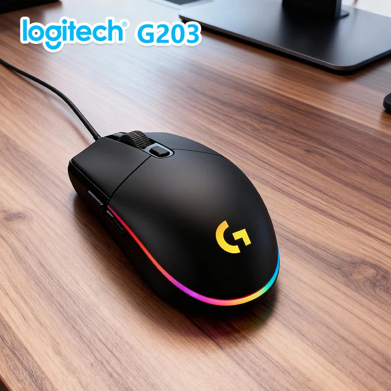🖱️ Mouse Gamer con Cable Logitech G203 Precisión Profesional, 6 Botones Programables y Diseño Ergonómico