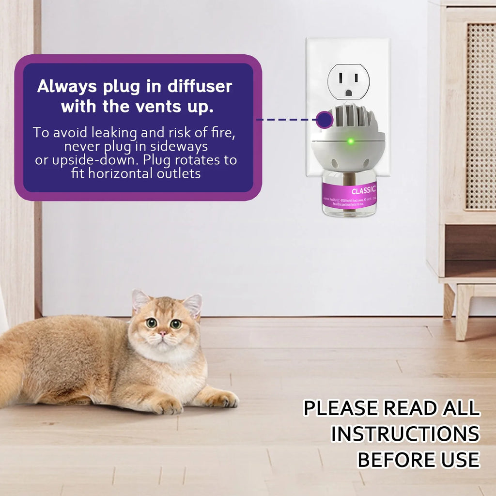 Recambio Calmante para Gatos 30 Días – Difusor de Feromonas Antiestrés (Pack 3 × 48 ml)