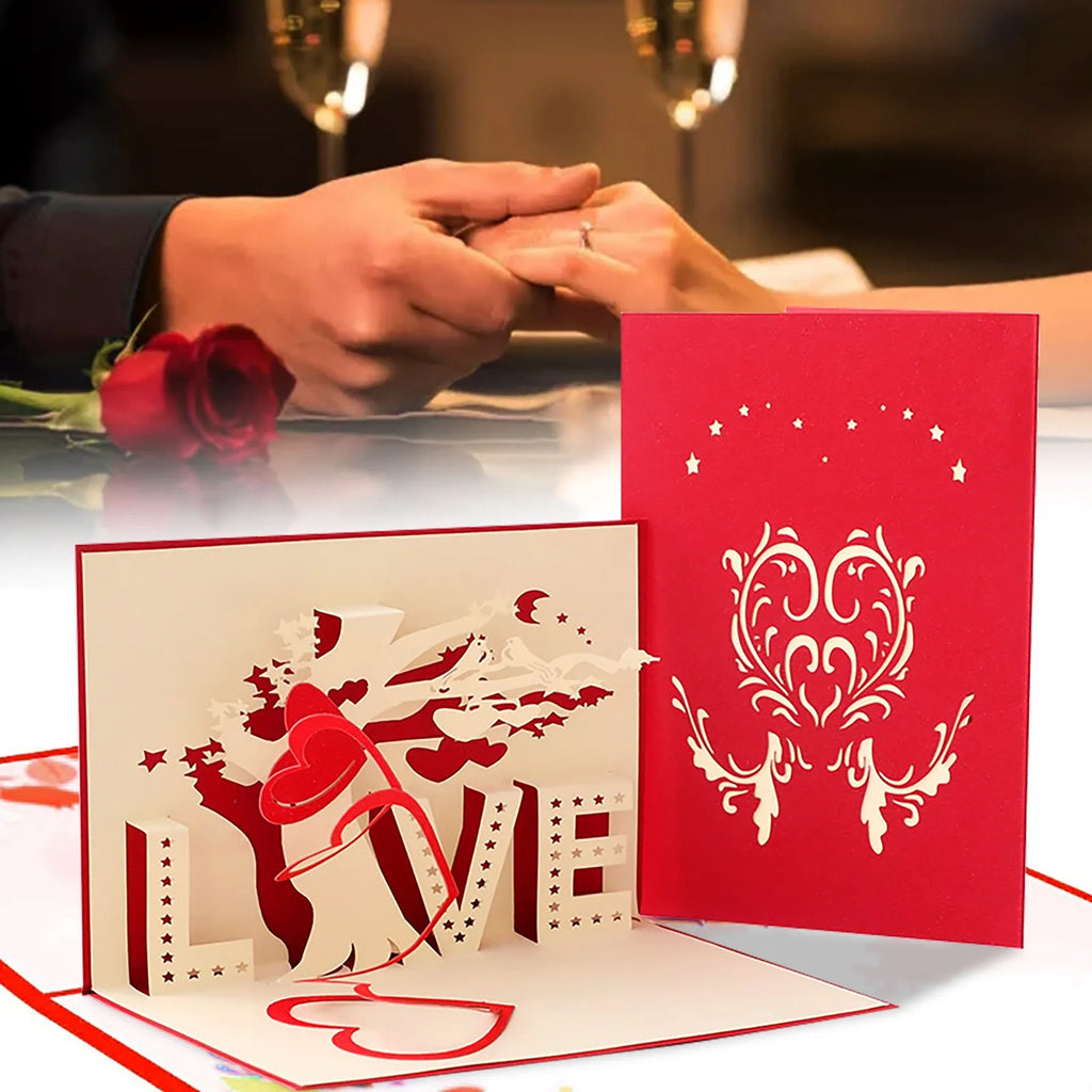 Tarjeta de Felicitación Tridimensional para el Día de San Valentín, Tarjeta de Regalo, Regalos para Fiestas, Decoración para Bodas