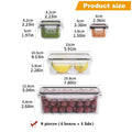 Contenedores de alimentos herméticos sin BPA, 8 unidades, con tapas de bloqueo, almacenamiento de plástico PP seguro para microondas/congelador para productos secos/frutas/verduras