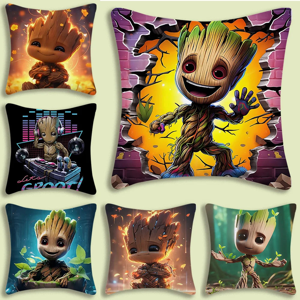 Fundas de Almohada Decorativas MINISO con Dibujos Animados Felpa Suave, Estampado Doble Cara | Ideal para Sofá, Cama y Hogar