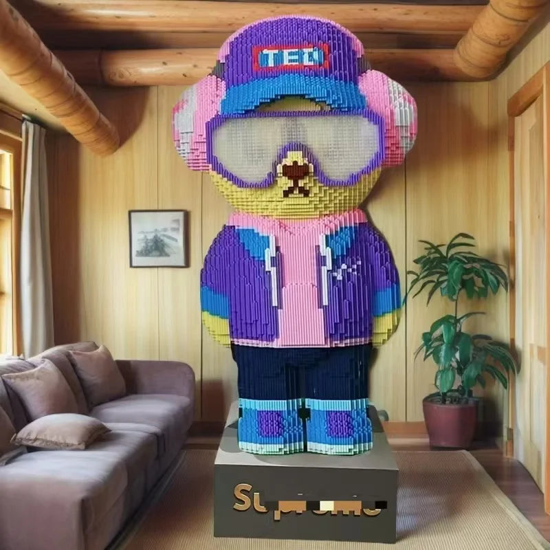 12008 piezas de oso de peluche para sala de estar, juguetes de bloques de construcción decorativos grandes, juego educativo de rompecabezas difícil, oso de peluche Buildin