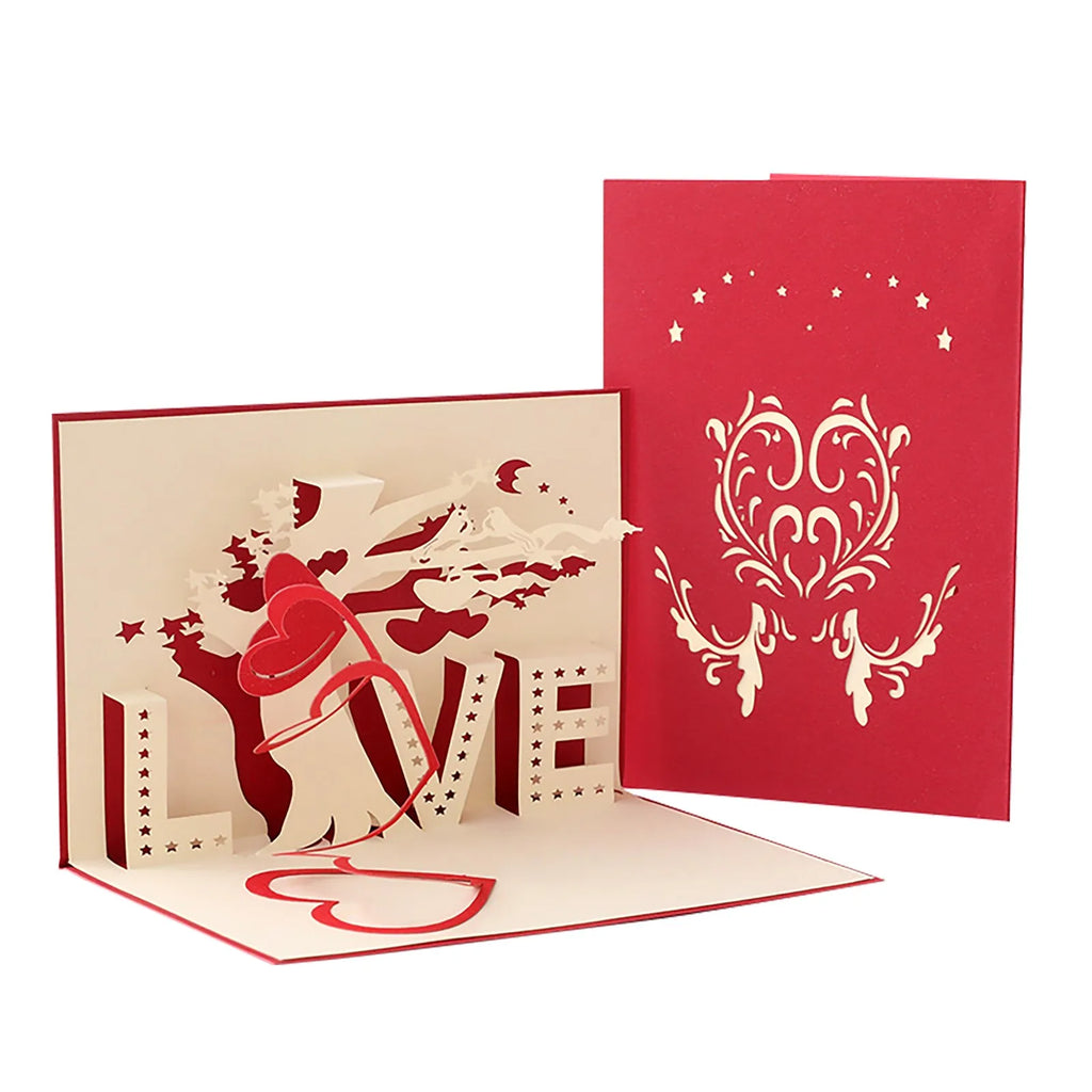 Tarjeta de Felicitación Tridimensional para el Día de San Valentín, Tarjeta de Regalo, Regalos para Fiestas, Decoración para Bodas