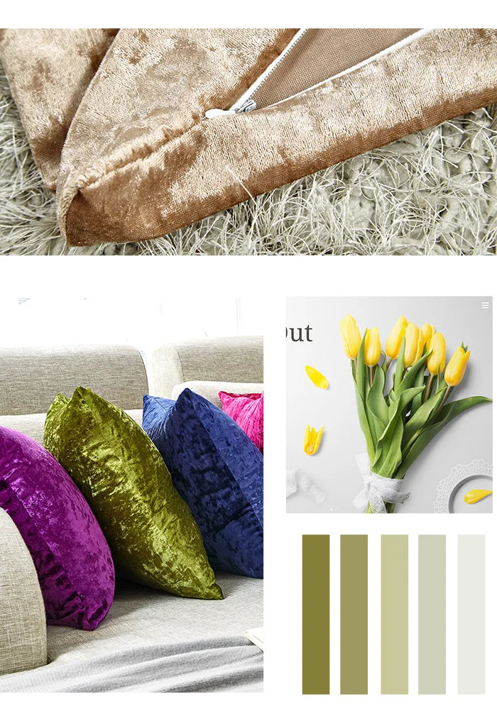 Almohada de terciopelo para sala de estar, cubierta de almohada supersuave de 60x60 cm, utilizada para lanzar sofá, decoración brillante