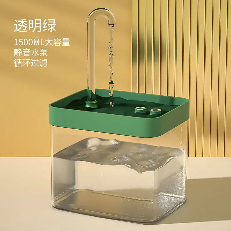 Fuente de Agua Automática para Gatos 1.5L – Bebedero Ultrasilencioso con Sistema de Filtración Recirculante