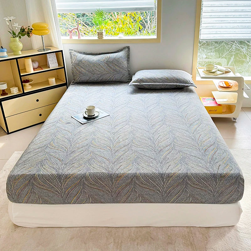 Sábana de estilo Floral con funda de almohada, funda de cama suave, sábana bajera individual/doble/Queen/King/SKing, ropa de cama sabana