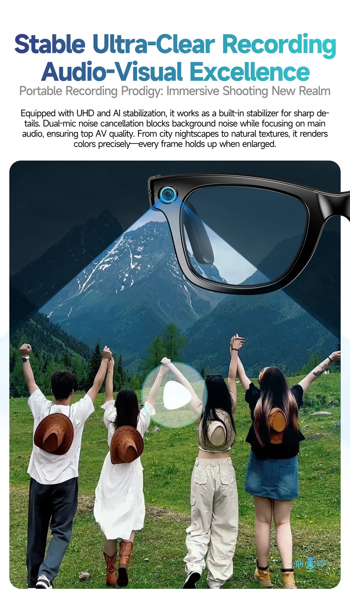 Gafas Inteligentes AI con Cámara 800W - Lentes Fotocromáticos, Traducción y Llamadas Bluetooth