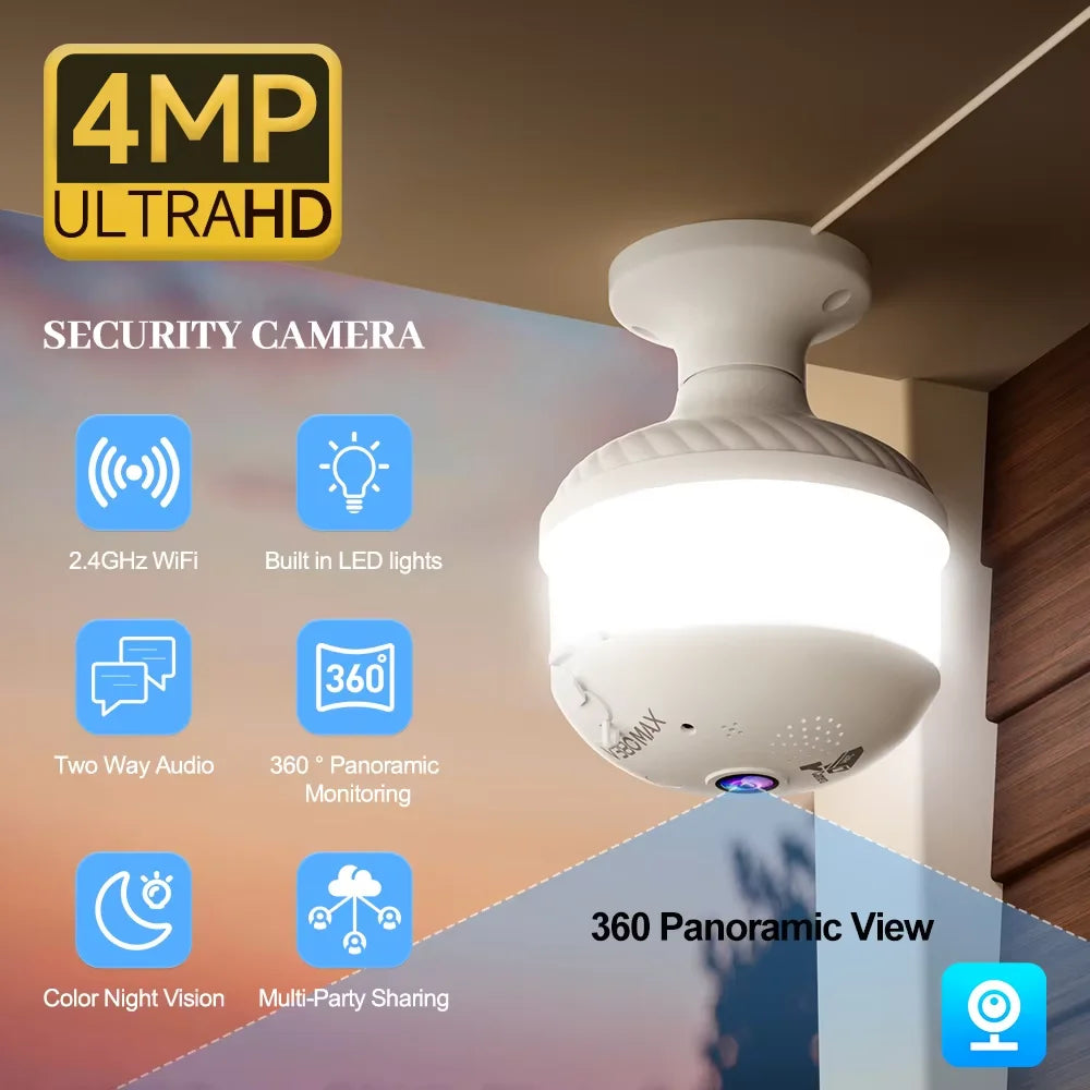 Cámara de Seguridad WiFi V380 Pro 4MP - Visión Nocturna Color, Detección Humana y Foco LED