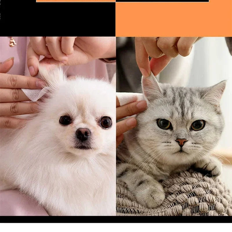 Toallitas de Limpieza para Ojos de Mascotas - Quitamanchas Suaves para Perros y Gatos (130 pcs)