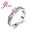 Anillo de boda de Plata de Ley 925 para mujer de cristal CZ de color elegante anillo de compromiso Anel