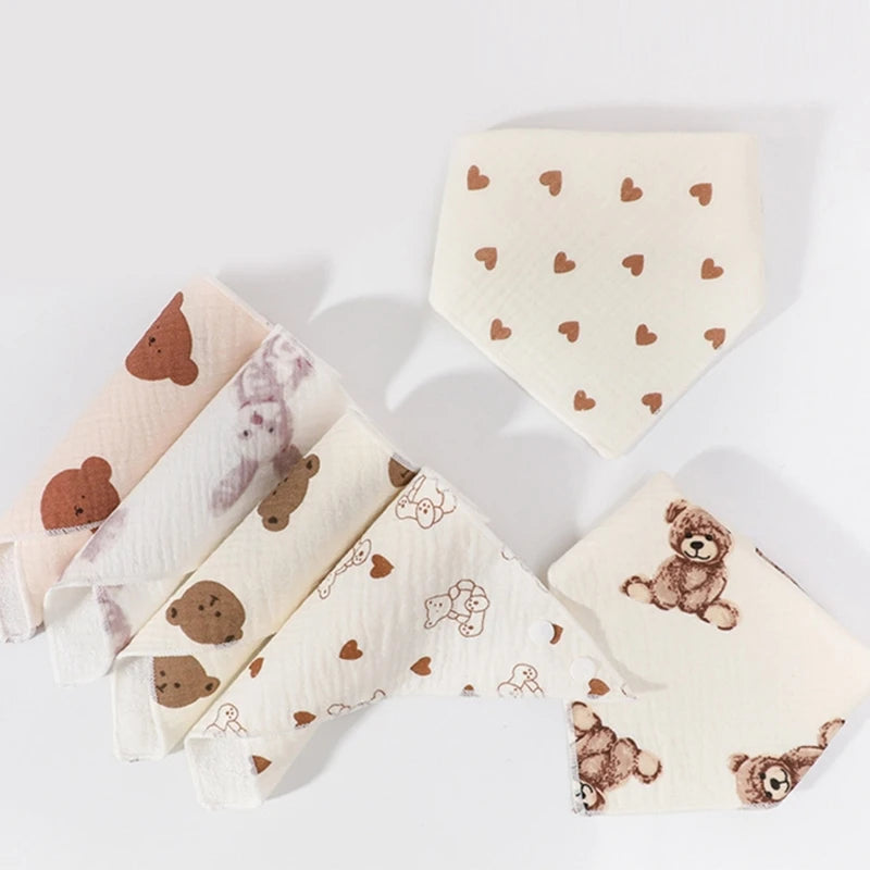 Toallitas de Muselina para Bebé - Baberos Absorbentes con Diseños de Animales