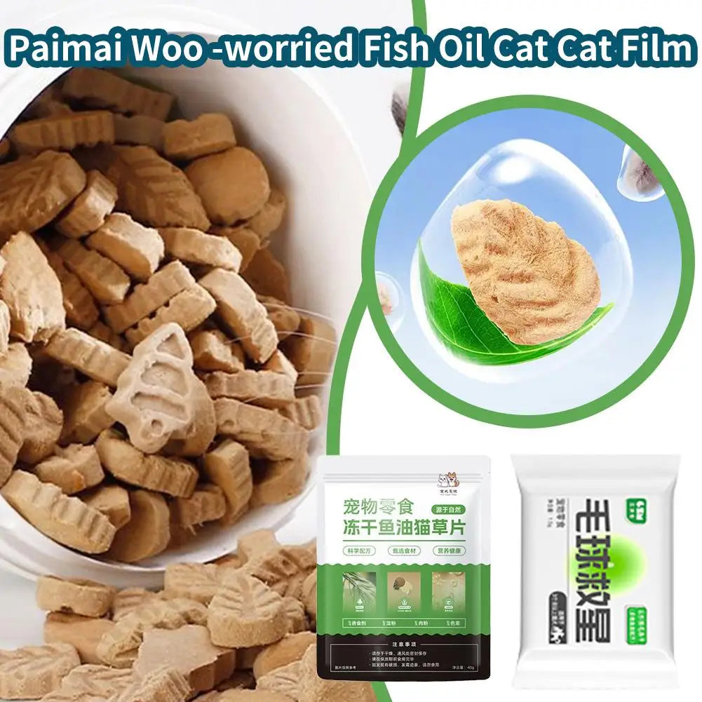 🐾 Snack Funcional para Gatos Anti-Bolas de Pelo Hierba de Gato + Aceite de Pescado y 12 Vitaminas | Digestión, Dientes y Pelaje Saludable