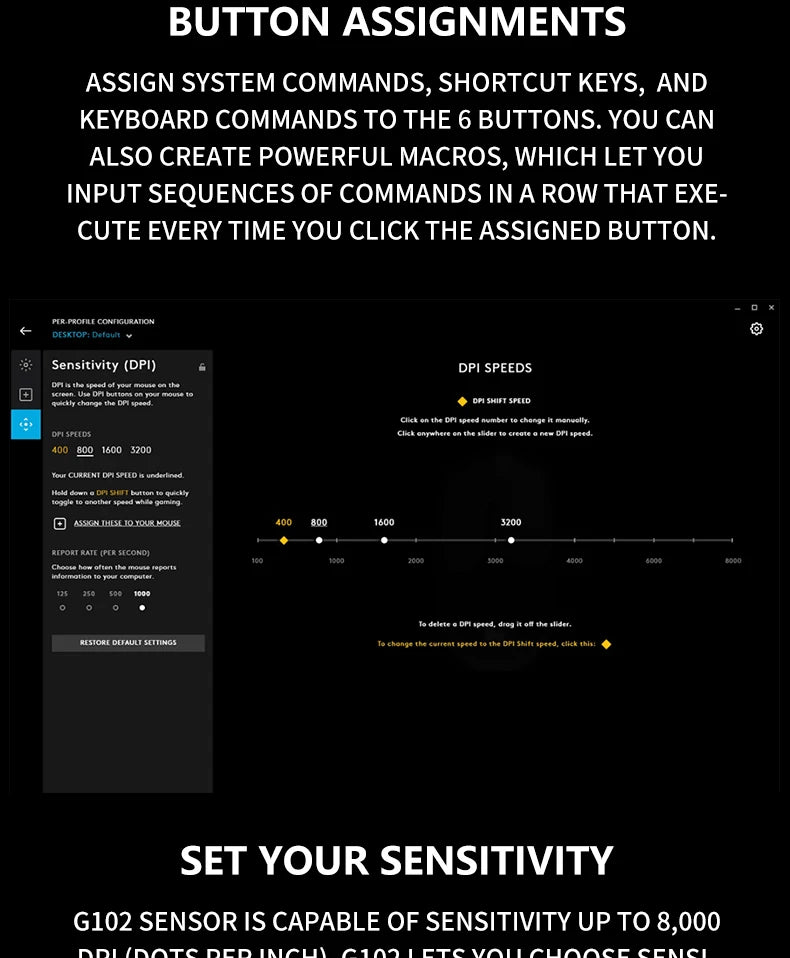 Mouse Gamer Logitech G102 | Sensor de Alta Precisión, Iluminación RGB y Rendimiento Duradero