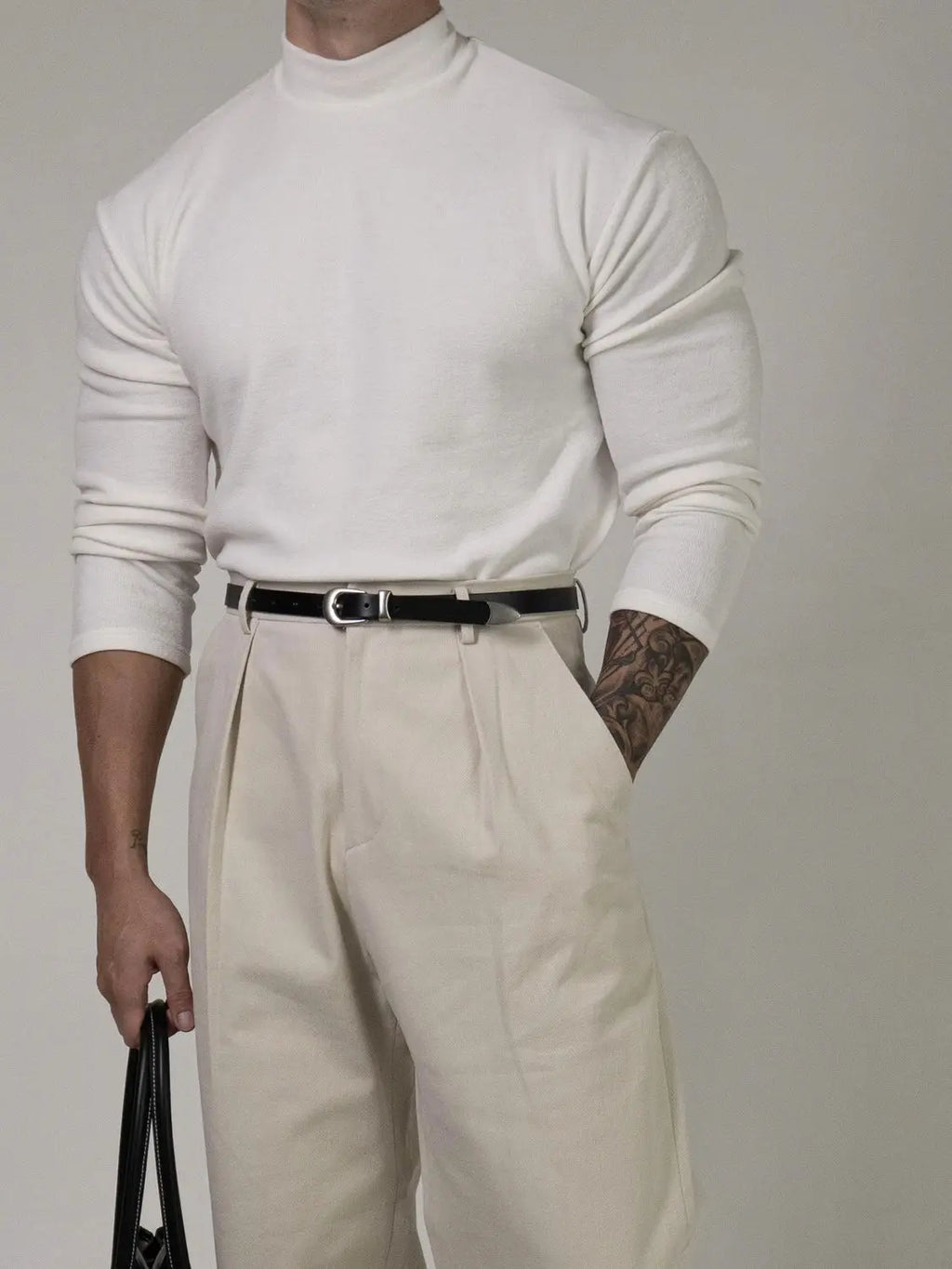 Camiseta deportiva para hombre, traje de entrenamiento de primavera y otoño, cuello alto roscado, corte ajustado, deportes, secado rápido, transpirable, mangas largas